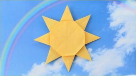 Lehetőségek a nap létrehozására az origami technikában