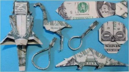 Origami létrehozása a pénzből
