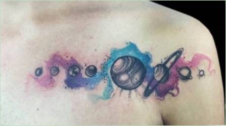 Tattoo képpel felvonulás bolygók