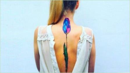 Tetoválás a gerinc mentén a lányok között